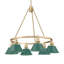 Lustre 6 lumières Orwell en chrome avec pin vert-106900561