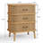 Fluted 3 Drawers Nightstand With Sliding Door
