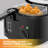 1500W Electric Deep Fryer with Adjustable Temperature Control, 2.5L Non-Stick Basket & Viewing Window, Folding Handle and Locking Cover for Easy Storage, Black