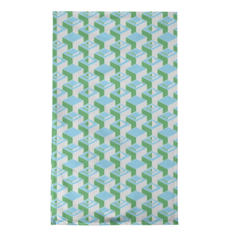 Patricia Geoffrey Tea Towel Kitchen Towel, Aqua/Green, Poly Twill