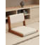 Chaise de sol pliante japonaise avec support de dossier pour la méditation, les sièges de tatami et les baies vitrées - noyer
