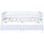 Lit de jour simple en bois blanc - deux tiroirs, ajoute un espace de rangement en bois massif, meubles fonctionnels-673769563-673769564
