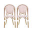 Chaises de bistro françaises d'extérieur en ratine et aluminium, ensemble de 2