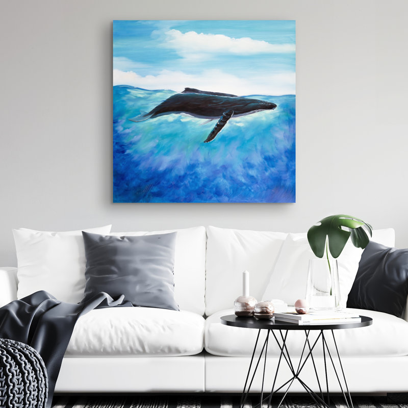 Blue whale - 32"x32" art on canvas