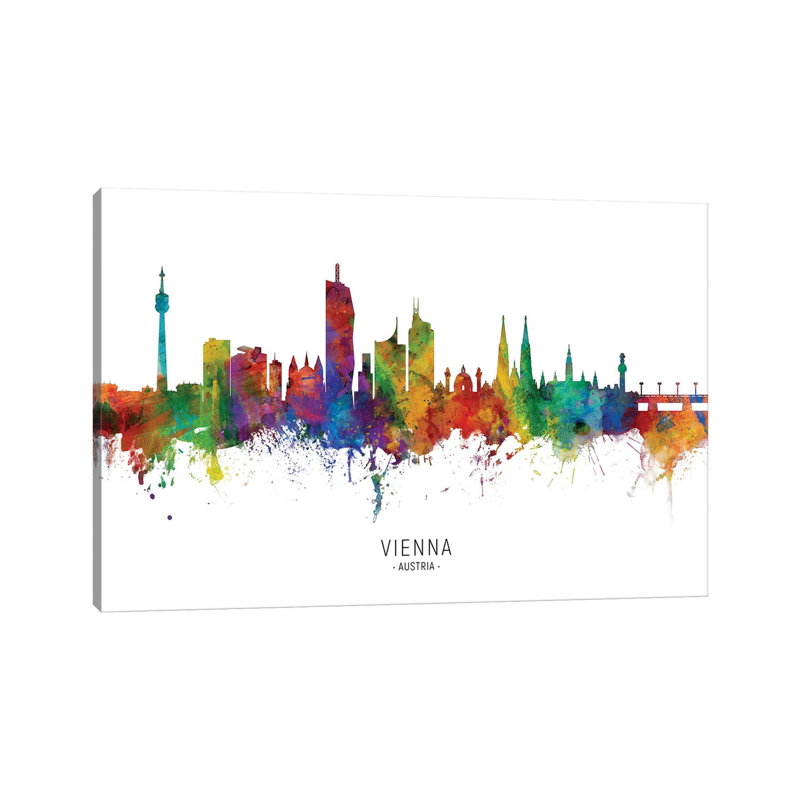 Vienna Austria Skyline by Michael Tompsett - Wrapped Canvas Gallery-Wrapped Canvas Giclée, 20.32 cm H x 30.48 cm W