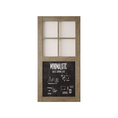 Porte de grange demi-Lite non assemblée et finie Homacer Classic gris 48 po x 80 po, usage intérieur seulement