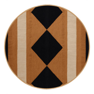 Machine Washable Checkered Brown Area Rug