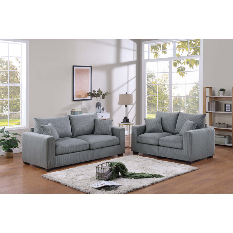 2-Piece Sofa Set, Gray