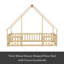 Lit de plancher en bois en forme de maison avec clôture, garde-corps-14222340-14222341