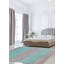 Tapis cyan ombre en soie noué à la main One Of Kind 5 pi 11 po x 8 pi 9 po