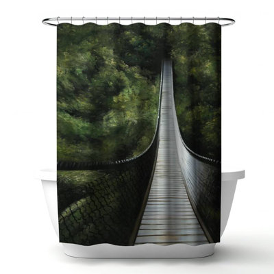 Shower Curtain LA145 – Polyester Shower Curtain, Dye Sublimation Print, 71" W × 74" L