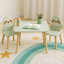 Ensemble de table et de chaises pour enfants avec 2 fauteuils paresseux, mobilier de jeu et d'étude en bois pour tout-petits.