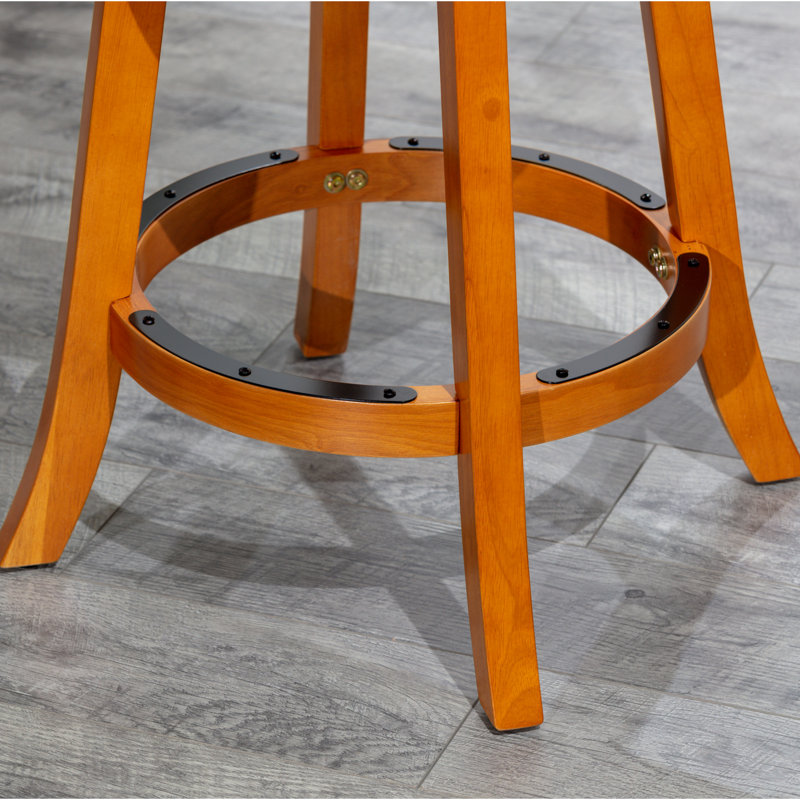 Tabouret de bar de 30 po avec finition naturelle et siège en tissu gris anthracite intrigant pour plus de confort, Noir