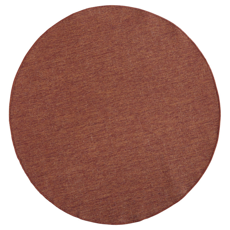 Miami Flatweave Orange Rug, Round 200cm