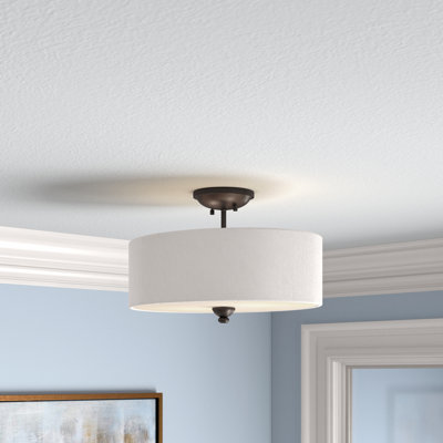 Plafonnier semi-encastré tambour 3 lumières 16 po Stockton