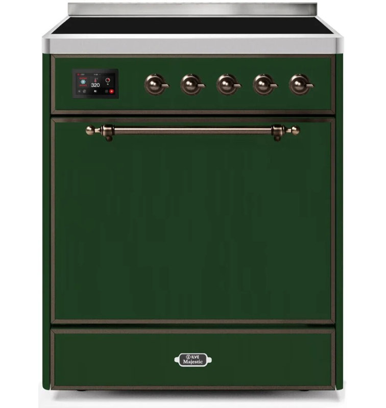 ILVE Majestic II 30 in Induction Range, Emerald Green/Bronze