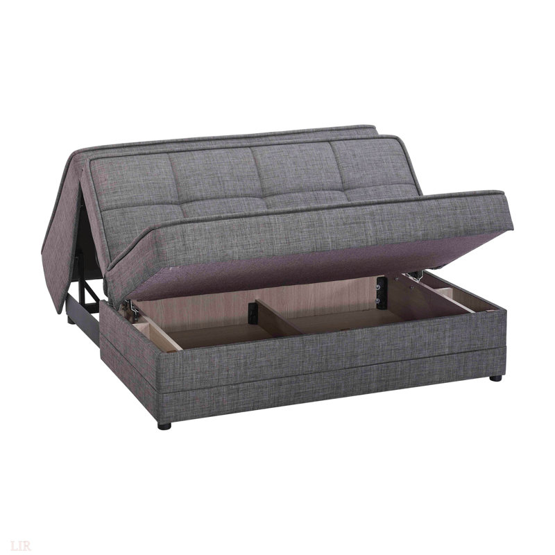 Causeuse convertible avec rangement PrimeNest Space Collection, Gris