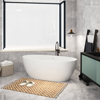 67'' x 32.3'' Freestanding Soaking Acrylic Bathtub