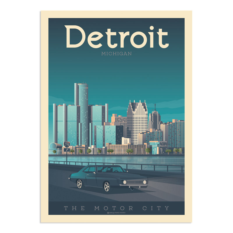Detroit by Olahoop - No Frame Print, 70cm H x 50cm W