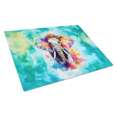 Hippie Animal Elephant Glass Cutting Board