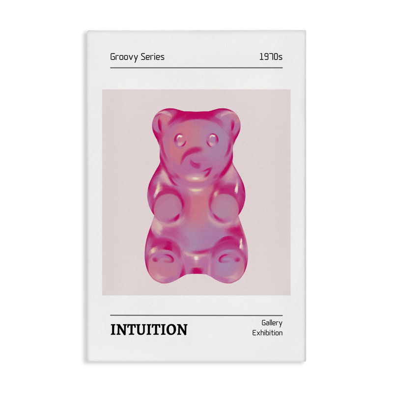 Intuition phrase bonbon ours, design par LSR Design Studio, H 24 po x l 16 po