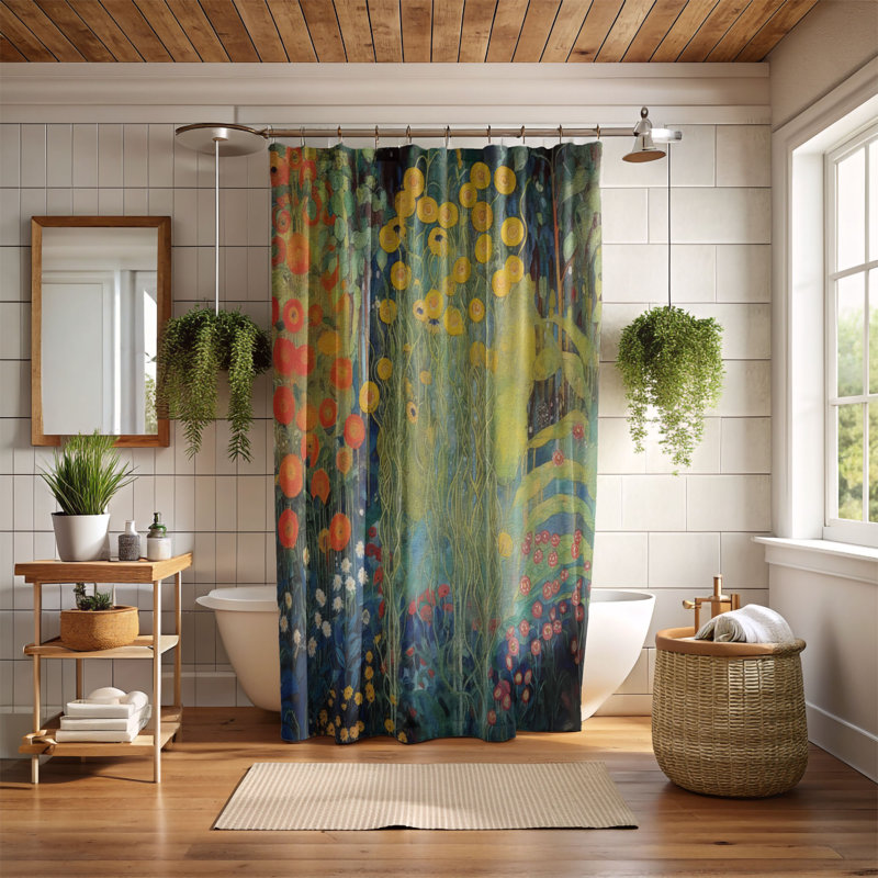 Rideau de douche Floral, H 74 po x l 71 po