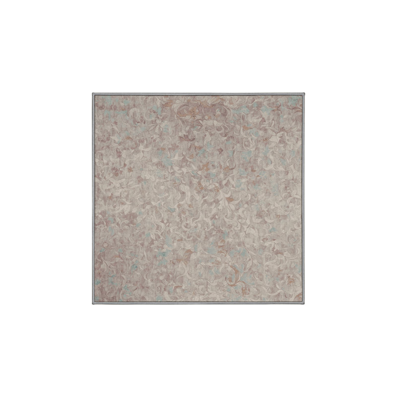 Tapis gris lavable à la machine, Carré 4 pi