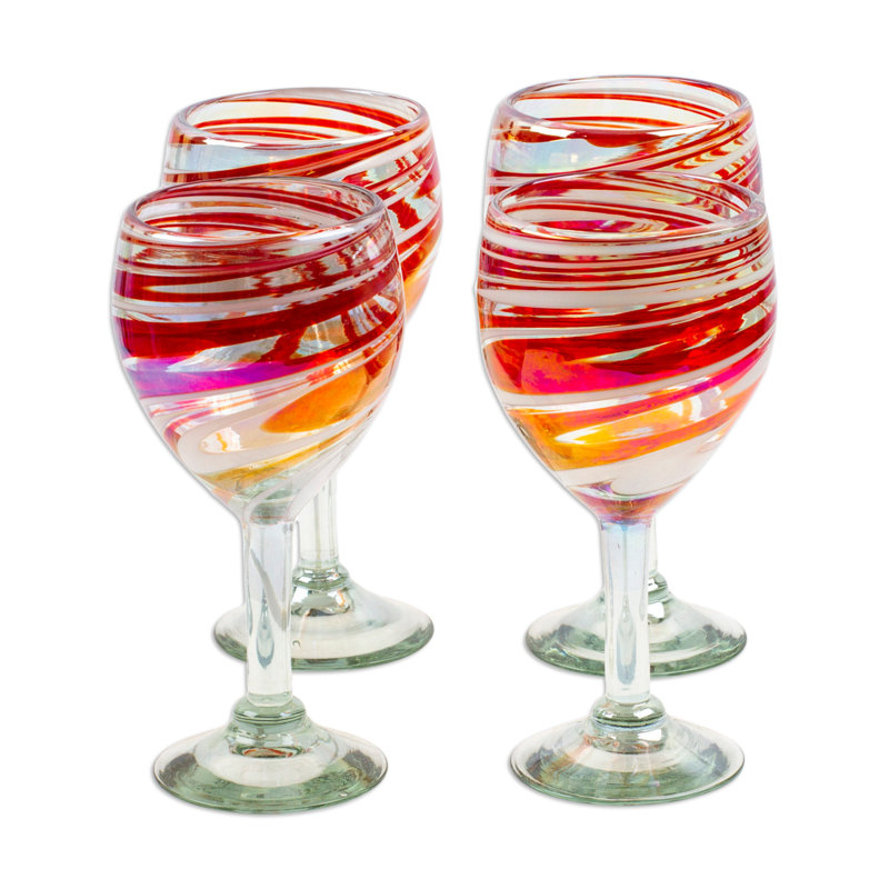 Ensemble de 4 verres à vin Nickolai Handmade Elegance Enchantment
