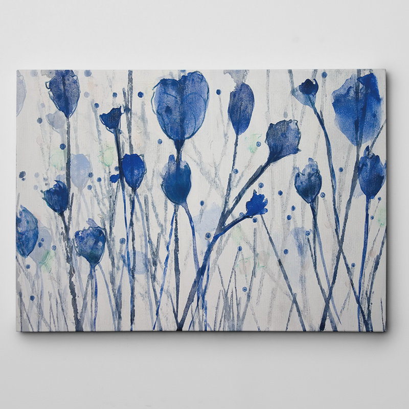 "Jardin bleu" par Susan Jill, reproduction d'art sur toile tendue, H 24 po x l 36 po x P 1,5 po