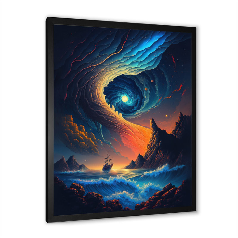 Décoration murale Inspiring Moon's Outer Space View III - Paysages spatiaux, Cadre noir, H 20 po x l 12 po x P 1 po