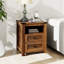 Tables de chevet avec station de charge, table de chevet rustique de 18 pouces avec 2 tiroirs de rangement et tablette ouverte-23516631-23516629