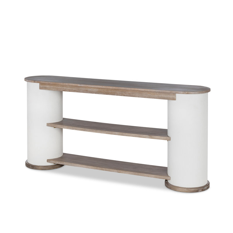 66'' W Console Table, Silk Linen