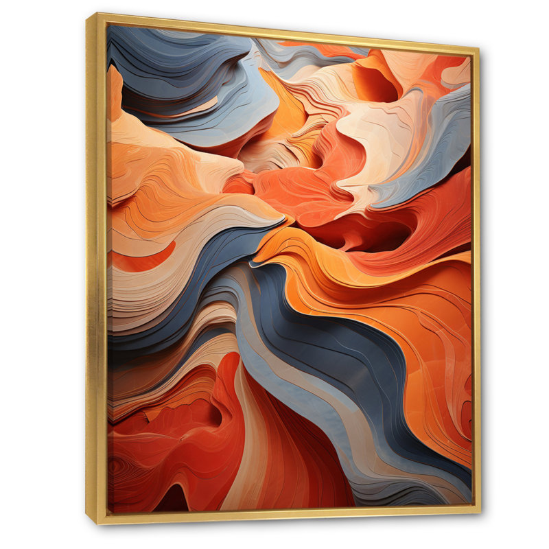 Danse du désert de Jahlani IV - reproduction sur toile, H 40 po x l 30 po x P 1,5 po, Cadre flottant doré