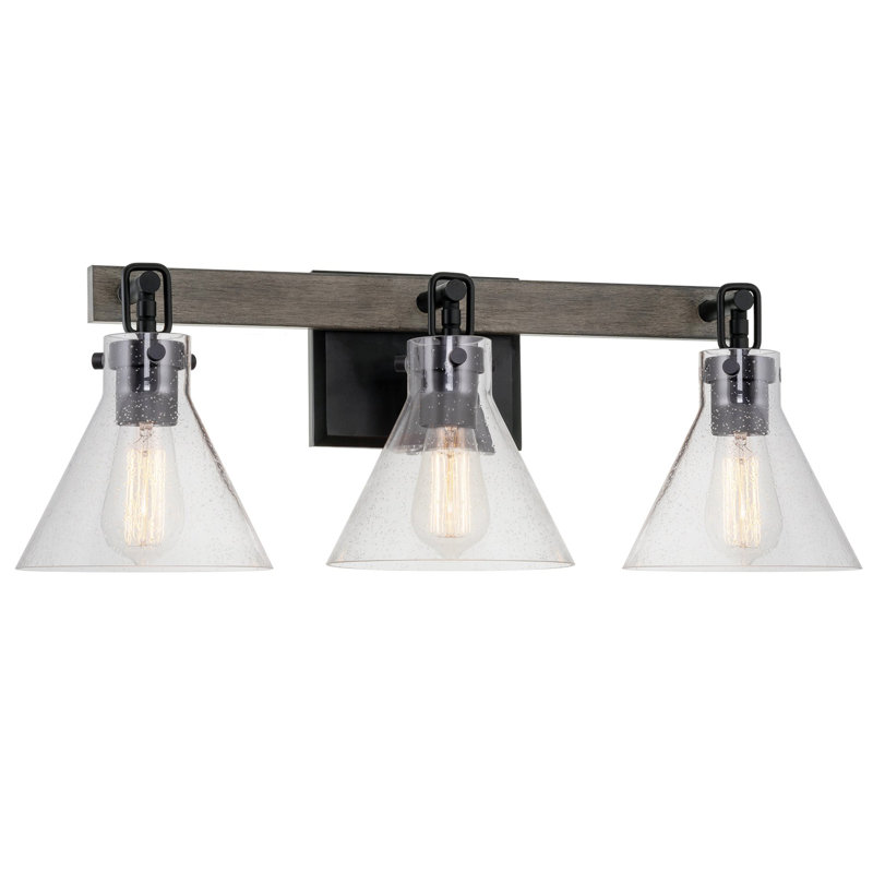 Adrainne 3 - Light Dimmable Vanity Light, Black/Gray Oak