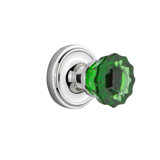 Classic Rosette with Crystal Emerald Door Knob