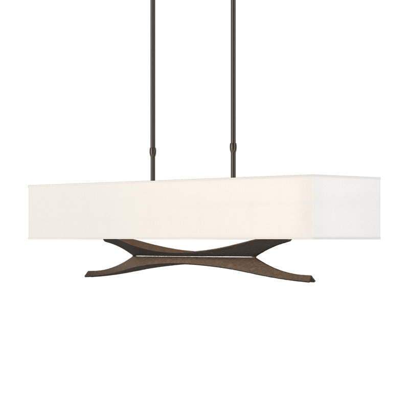 Moreau 4 - Light Kitchen Island Pendant, Natural Anna, Oil Rubbed Bronze