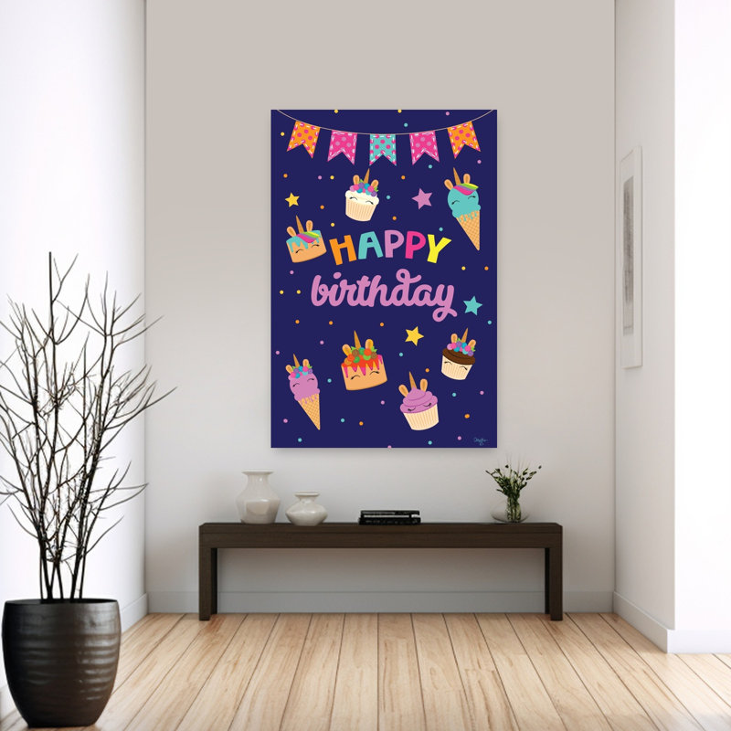 Unicorn Cupcakes abstrait, paysage contemporain, art naturel, H 60 po x l 40 po