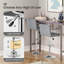 Set Of 2, Breakfast Bar Stool With Armrest And Back Swivel Gas Lift Leather Kitchen Bar Stool-613657985