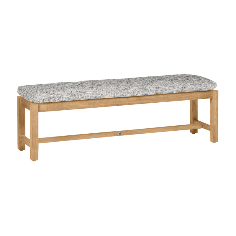 Banc d'extérieur sans dossier 59 po Club, Pas de soudure, Teck naturel, Tweed caramel