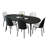 Kelce 6 Person 71" Oval Dining Table Set with Modern Upholstered Chairs-1702556980-1702556981