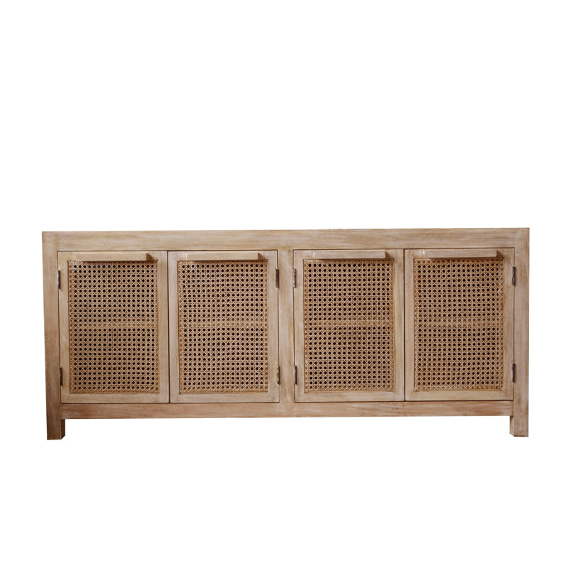 Rowan Mango Wood Sideboard with Cane Doors, Natural