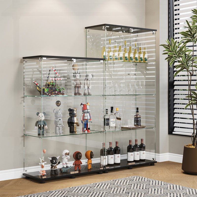 Vitrine polyvalente verrouillable avec plusieurs tablettes pour différentes pièces