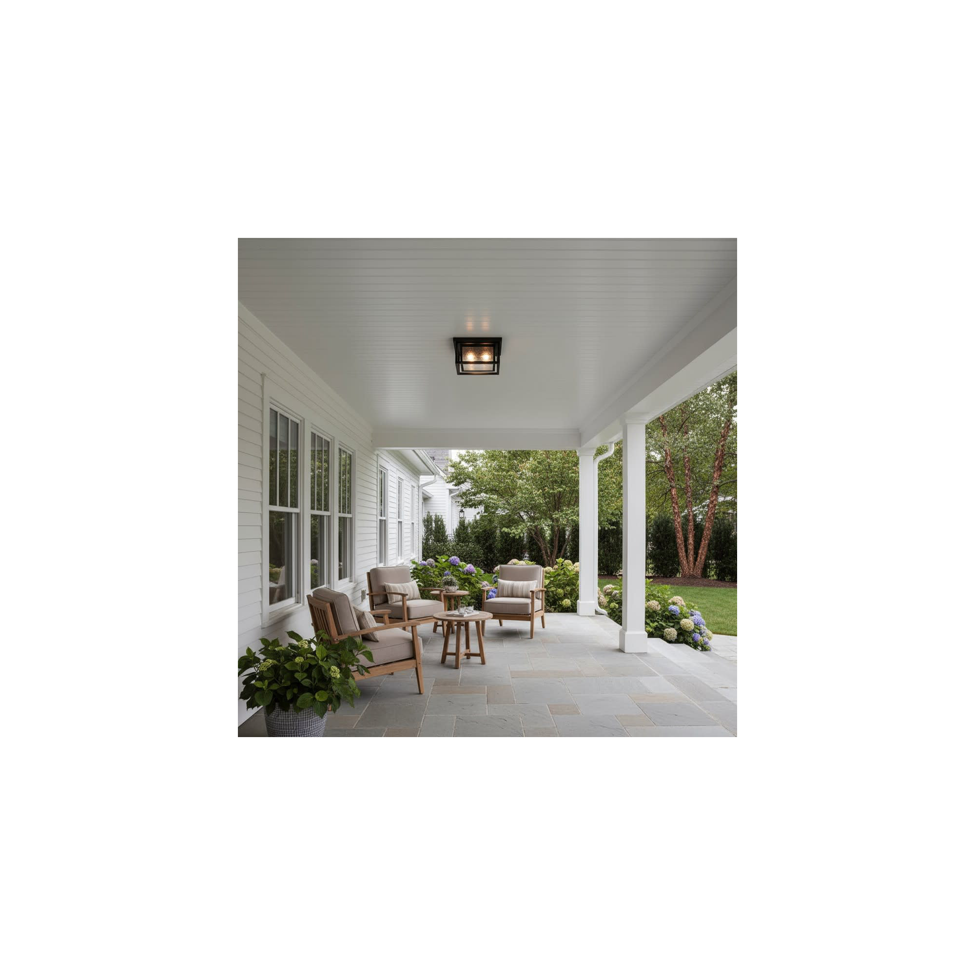 Kirton Square Outdoor Flush Mount, Black