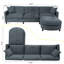 Canapé modulaire moderne en forme de L avec repose-pieds et coussins amovibles - Canapé en lin confortable pour les petits espaces de vie-1576997614