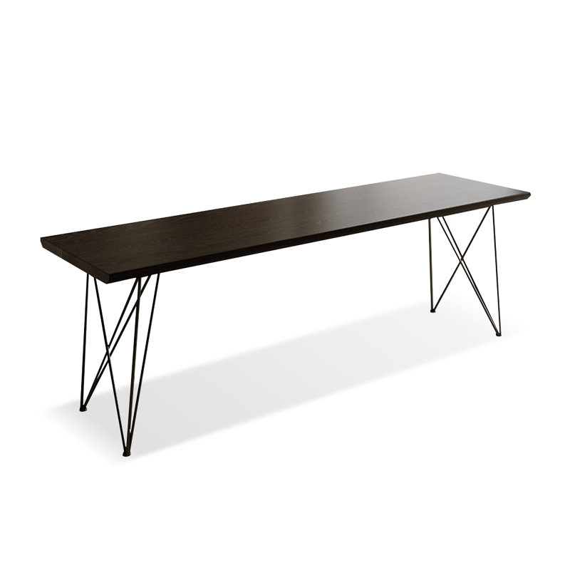 Black Rectangular Solid Wood desks, 29.53" H x 86.61" W x 23.62" D