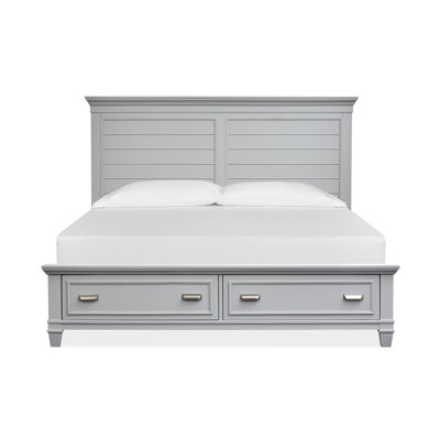 Queen Grey Panel Storage Bed