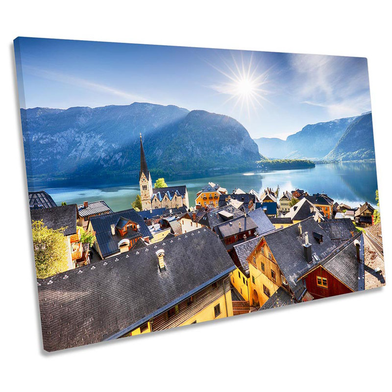 Austria Alps Landscape Lake - Wrapped Canvas Print, 61cm H x 91.4cm W x 4cm D