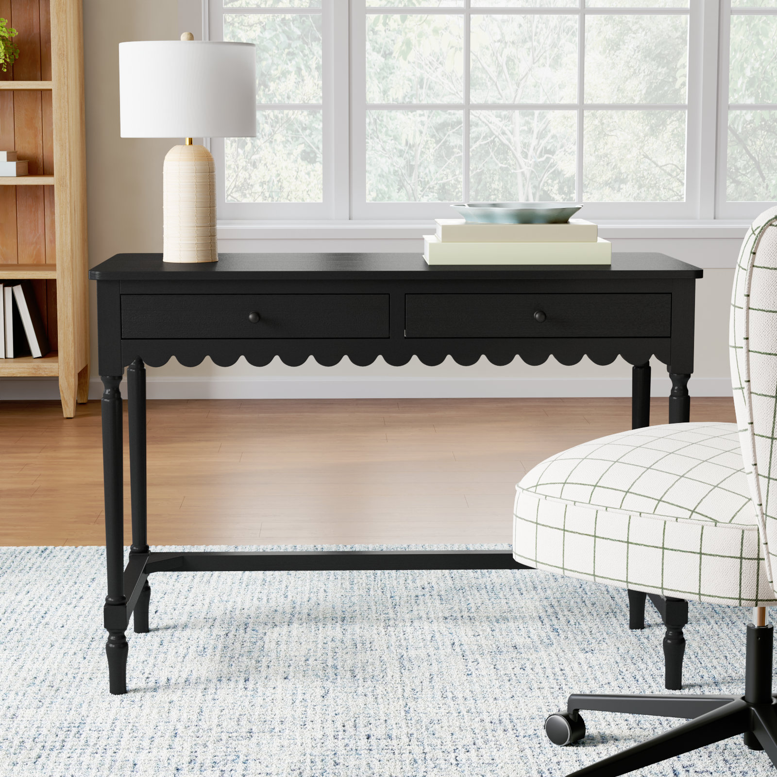 Branden 42" Pine Writing Desk, Black