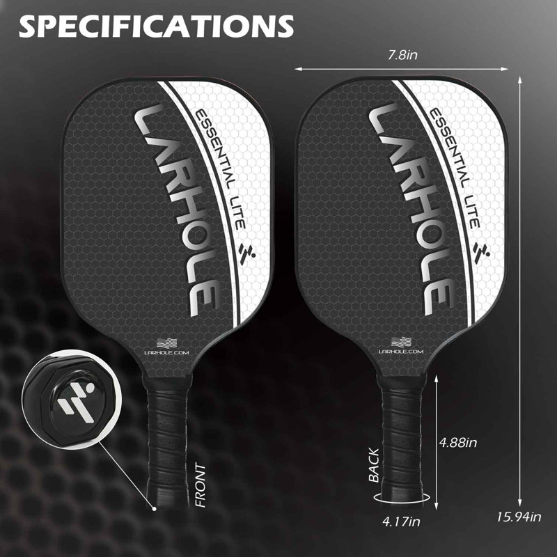 10mm Fiberglass Surface Pickleball Racket, Lightweight Pickleball Paddle W/polypropylene Honeycomb Core, Pattern Printing Layer, Cold Forming Technology