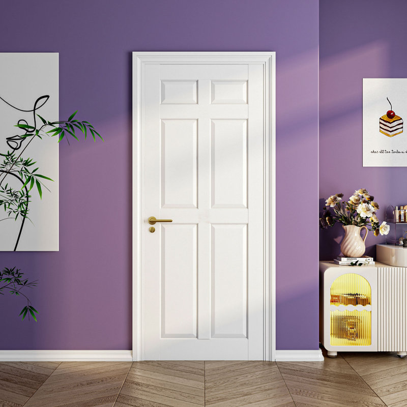 Porte en bois de 24 po x 80 po à 6 panneaux, dalle de porte intérieure en pin massif, panneau de bois sans quincaillerie, pré-trou ou trou de forage, portes de garde-manger, dalle française simple, porte de chambre à coucher